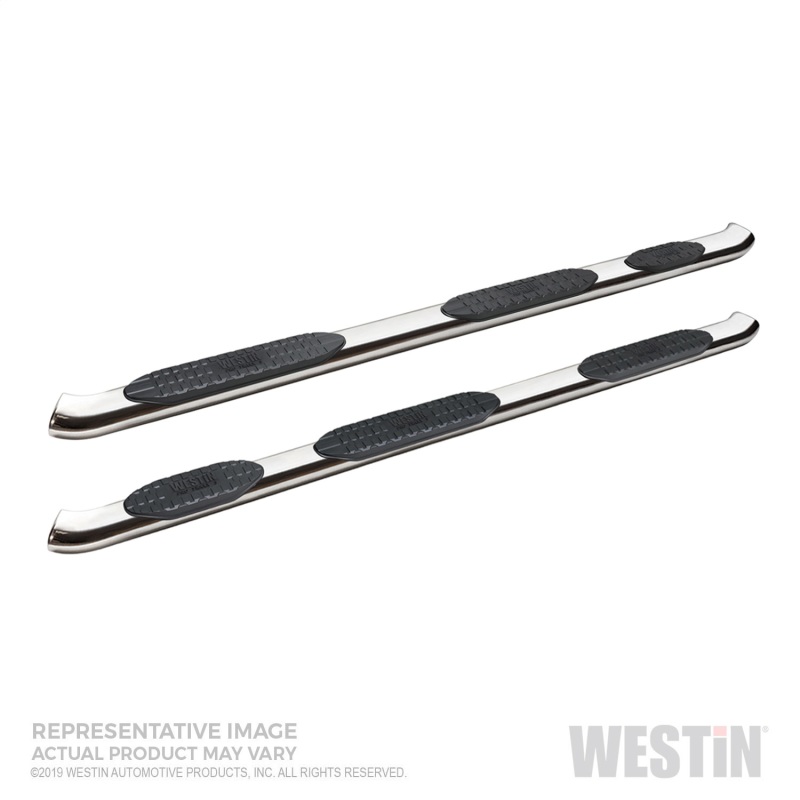Westin 2019 Chevrolet Silverado Double Cab PRO TRAXX 5 W2W Oval Nerf Step Bars - Stainless Steel - 21-534710