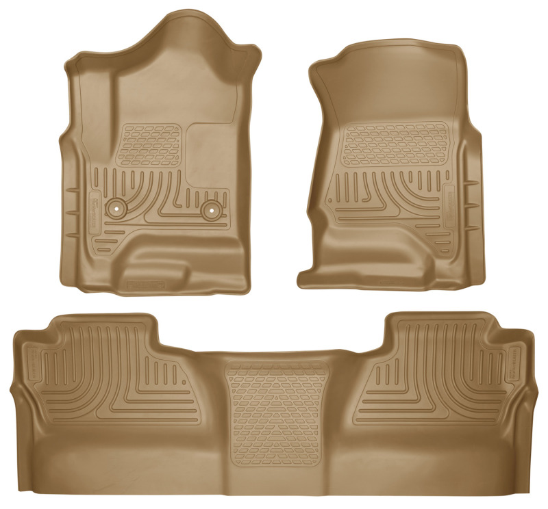 Husky Liners 14 Chevrolet Silverado/GMC Sierra WeatherBeater Tan Front & 2nd Seat Floor Liners - 98233