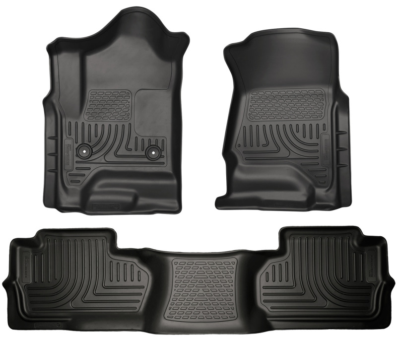 Husky Liners 14 Chevrolet Silverado/GMC Sierra Dbl Cab WeatherBeater Black Front&2nd Seat Floor Line - 98241