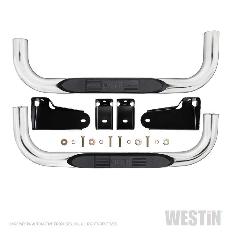 Westin 19-20 Chevy/GMC Silverado/Sierra 1500 Regular Cab E-Series 3 Nerf Step Bars - Stainless Steel - 23-4110