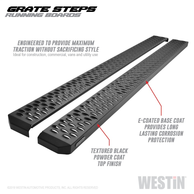 Westin Grate Steps Running Boards 79 in - Textured Black - 27-74735