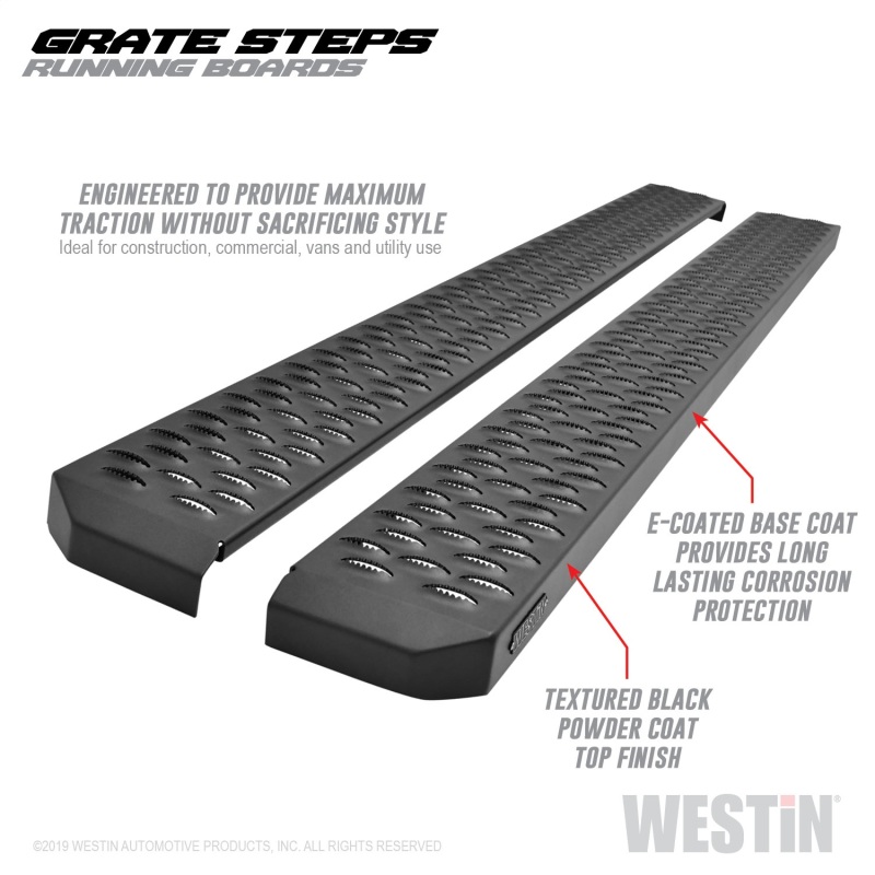 Westin Grate Steps Running Boards 68 in - Textured Black - 27-74715