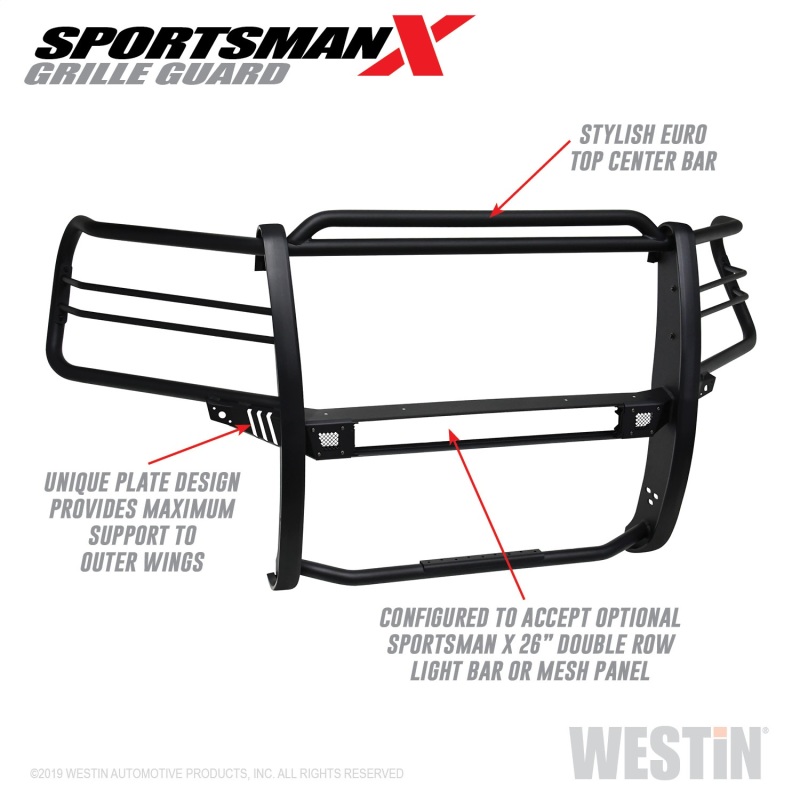 Westin 19-21 Chevy 1500 Sportsman X Grille Guard - Textured Black (Excl. 2019 Silverado LD) - 40-33955