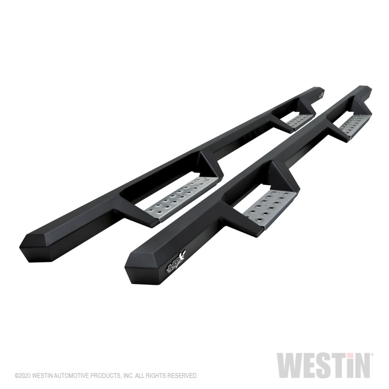 Westin 04-13 Chevy Silverado 1500 Crew Cab HDX Stainless Drop Nerf Step Bars - Textured Black - 56-119552