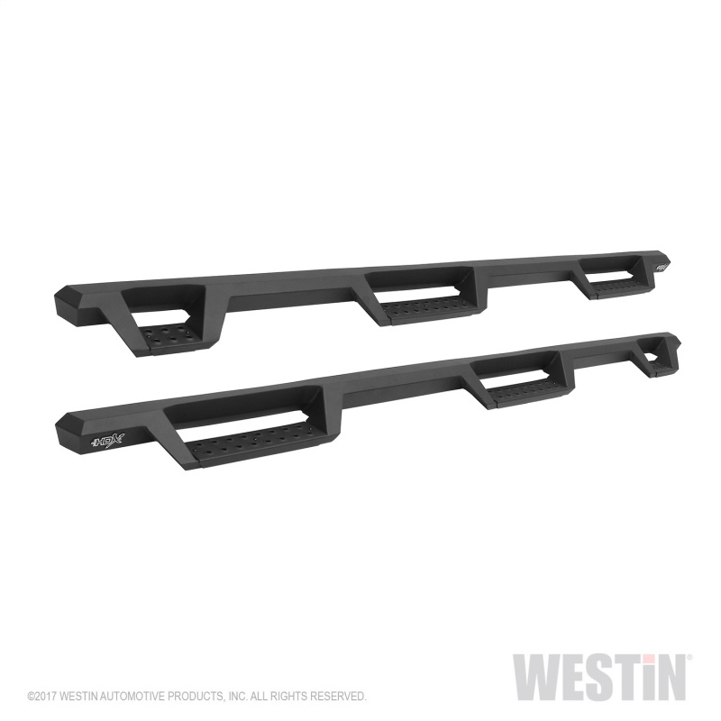 Westin 99-16 Ford F-250/350/450/550 CC (6.75ft Bed) HDX Drop Whl to Whl Nerf Step Bars - Text Blk - 56-534015