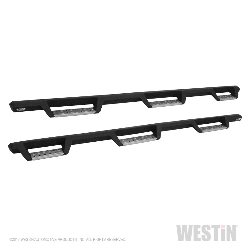 Westin/HDX 07-19 Chevrolet Silverado 2500 8ft Drop Wheel to Wheel Nerf Step Bars - Textured Black - 56-5345852