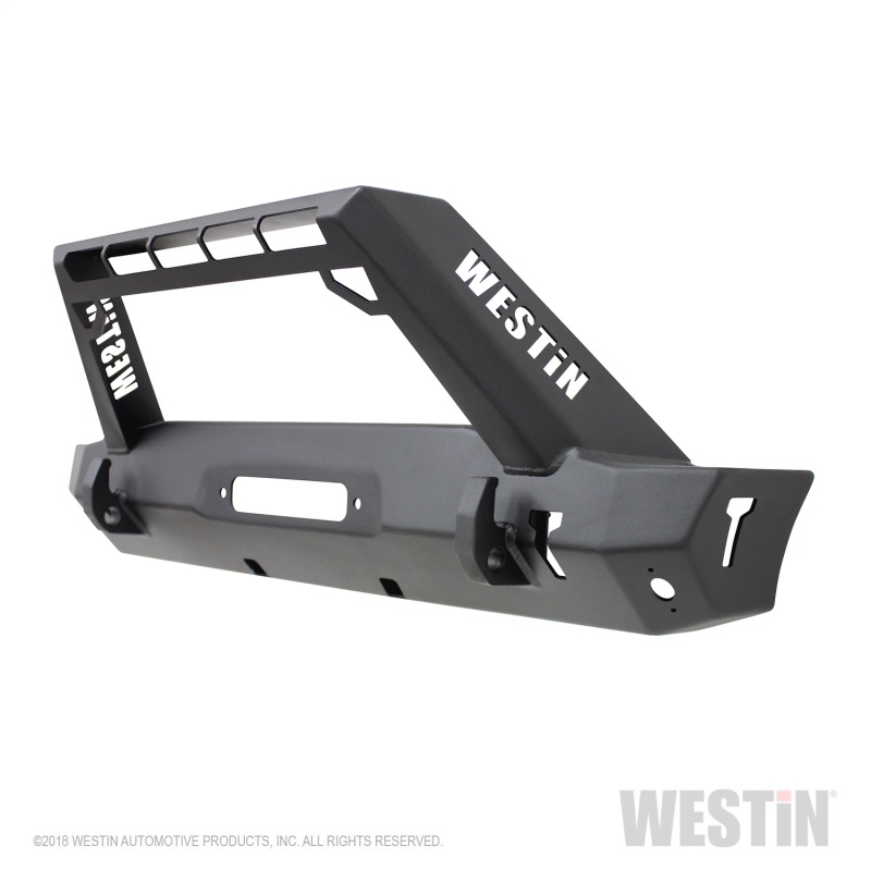 Westin 18-19 Jeep Wrangler JL Stubby Front Bumper - Textured Black - 59-80085