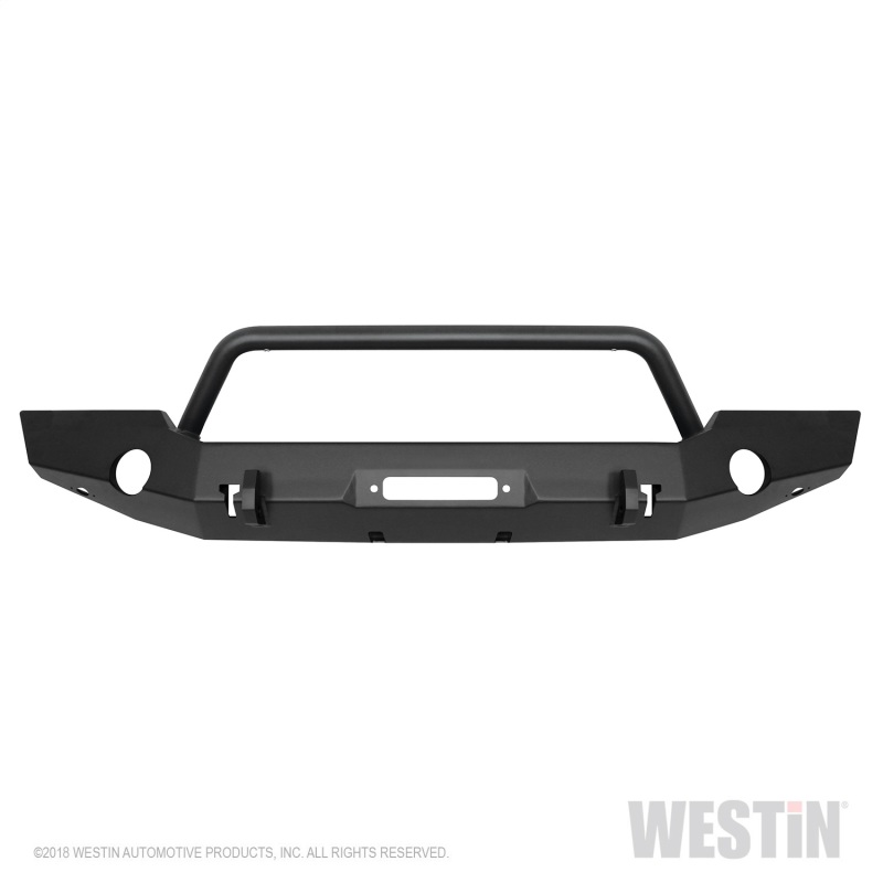 Westin 18-19 Jeep Wrangler JL WJ2 Full Width Front Bumper w/Bull Bar Textured Black - 59-80115