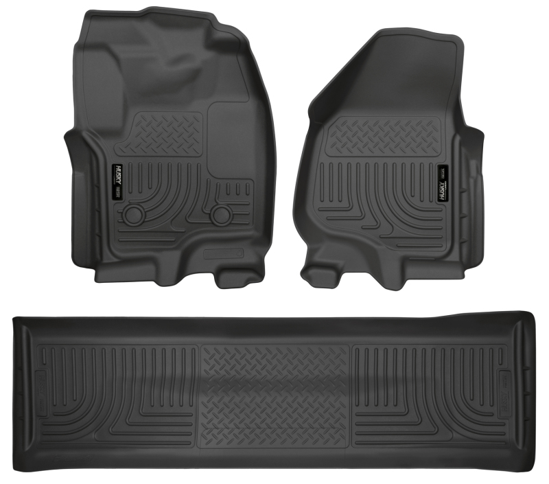 Husky Liners 2012.5 Ford SD Crew Cab WeatherBeater Combo Black Floor Liners (w/o Manual Trans Case) - 99711