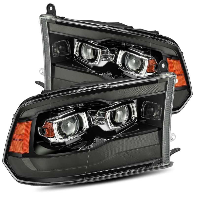 AlphaRex 09-18 Ram 1500HD LUXX Proj Headlight Plnk Style Jet Blk w/Activ Light/Seq Signal/Smoked DRL - 880540