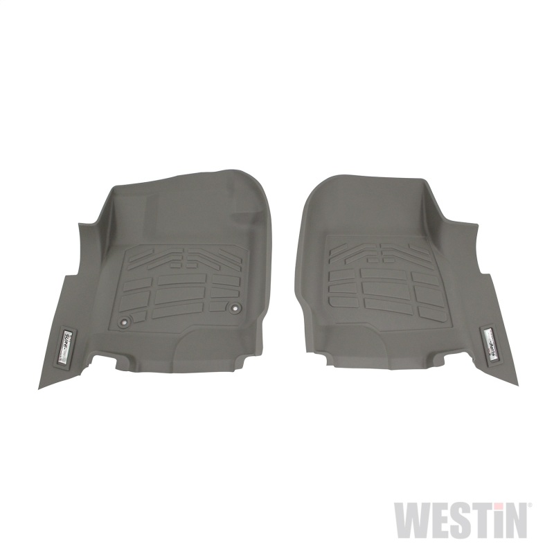 Westin 2017-2018 Ford Super Duty Regular/Super/Crew Cab Wade Sure-Fit Floor Liners Front - Gray - 72-120084