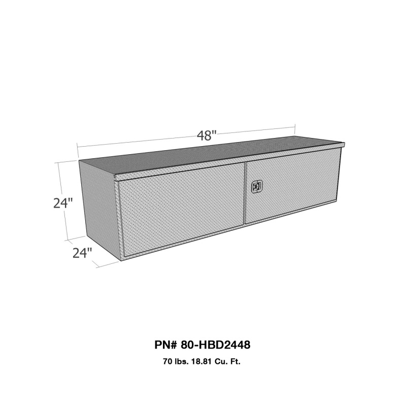 Westin/Brute HD Under Body 24in x 48in Barn Door w/ 3 Part Latch - Aluminum - 80-HBD2448