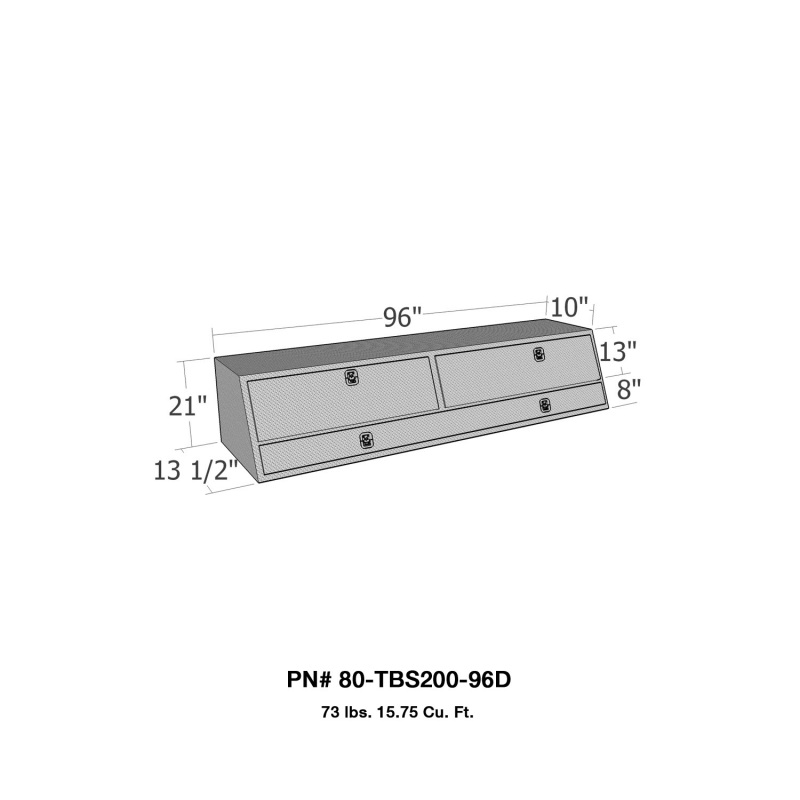 Westin/Brute Contractor TopSider 96in w/ Doors - Aluminum - 80-TBS200-96D