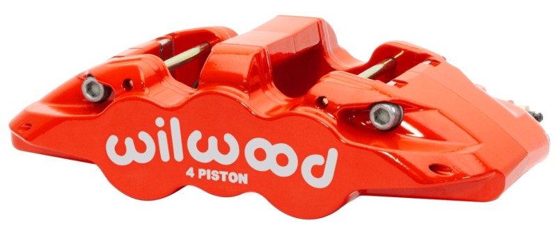 Wilwood Caliper - Aero4-DS Forged Four-Piston Caliper Black 1.38in Piston 1.10in Rotor - Red - 120-15598-RD