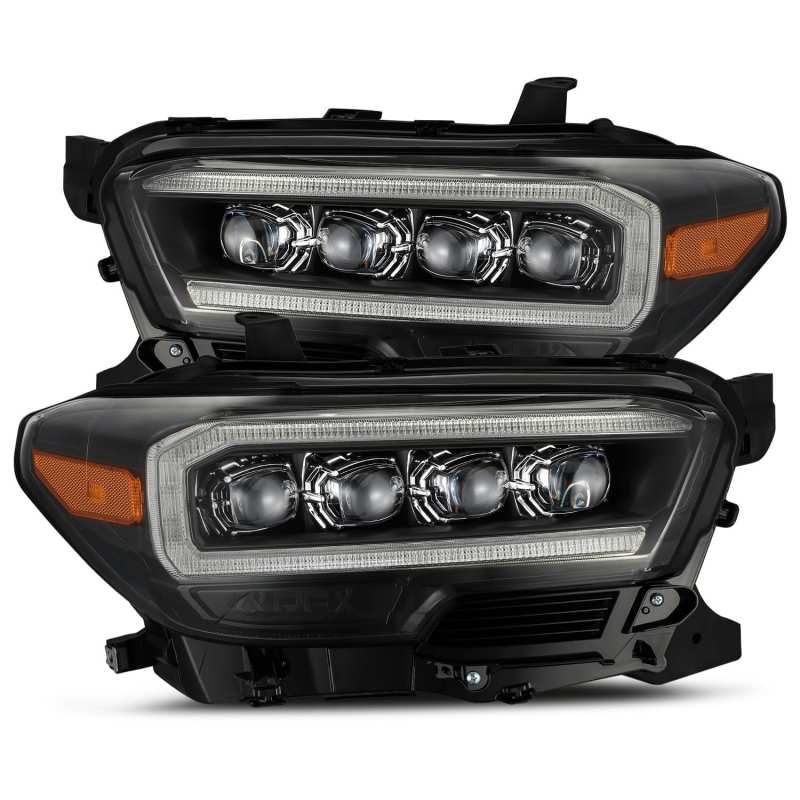 AlphaRex 16-20 Toyota Tacoma NOVA LED Projector Headlights Plank Style Black w/Activation Light - 880707