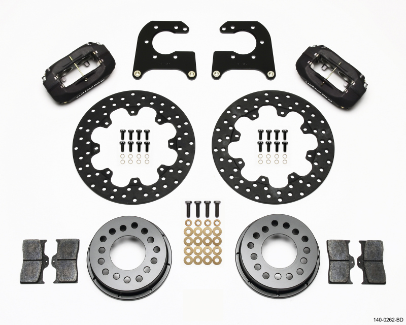 Wilwood Forged Dynalite Rear Drag Kit Drilled Rotor Small Ford 2.66in Offset - 140-0262-BD
