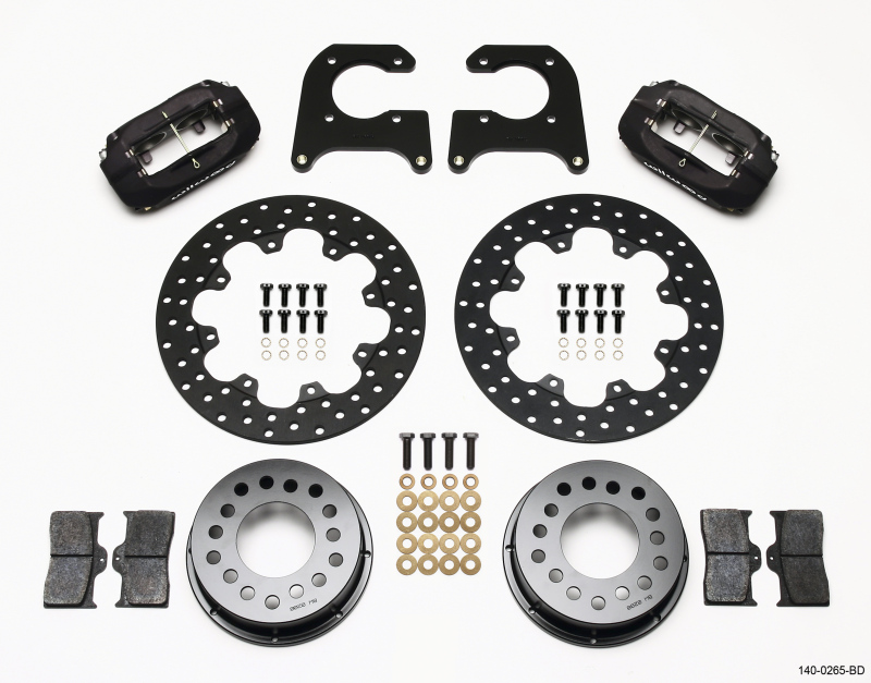 Wilwood Forged Dynalite Rear Drag Kit Drilled Rotor M-W / Lamb Ends 1/2in Studs - 140-0265-BD