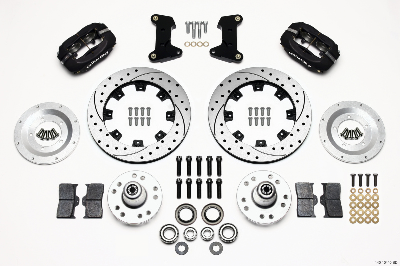 Wilwood Forged Dynalite Front Kit 12.19in Drilled 74-80 Pinto/Mustang II Disc Spindle only - 140-10440-BD