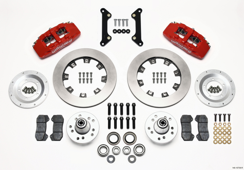 Wilwood Dynapro 6 Front Hub Kit 12.19in Red 70-78 Camaro - 140-10738-R