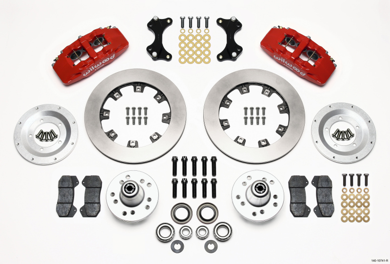 Wilwood Dynapro 6 Front Hub Kit 12.19in Red WWE ProSpindle - 140-10741-R