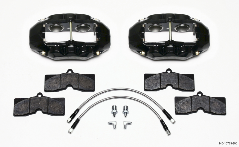 Wilwood D8-4 Front Caliper Kit Black Corvette C2 / C3 65-82 - 140-10789-BK