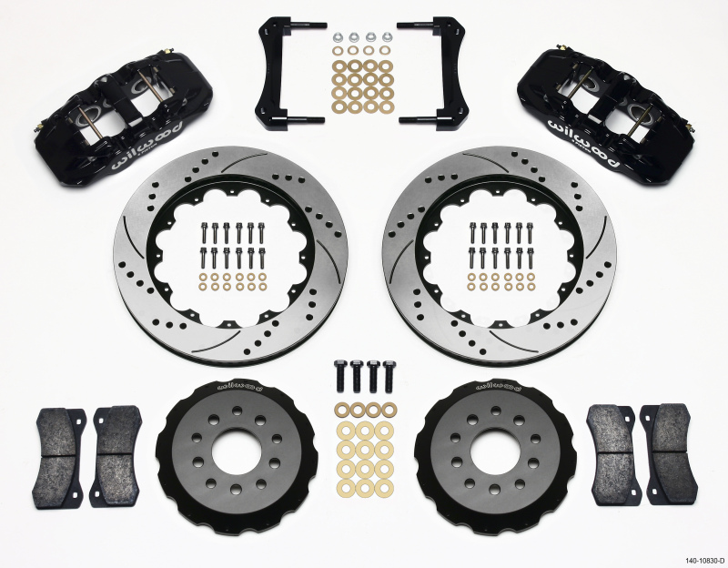 Wilwood AERO6 Front Hat Kit 14.00 Drilled 2005-2014 Mustang - 140-10830-D