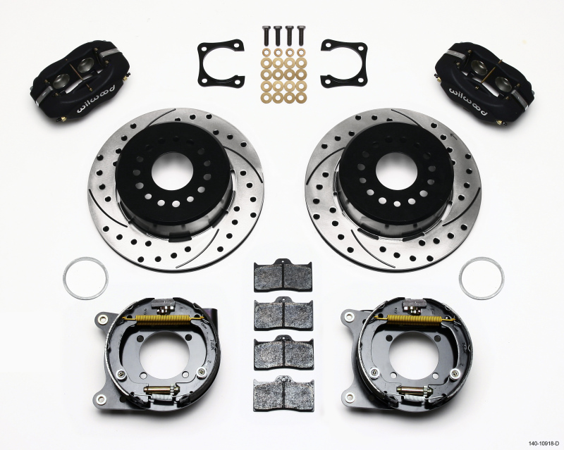 Wilwood Forged Dynalite P/S Park Brake Kit Drilled Chevy 12 Bolt-Spec 3.15in Brng Stggrd mt - 140-10918-D