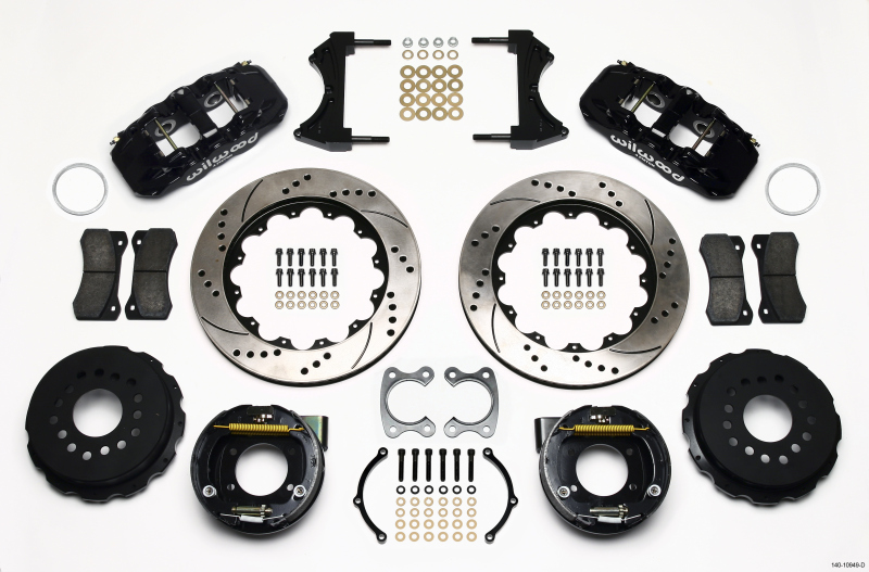 Wilwood AERO4 Rear P-Brake Kit 14.00in Drilled Small Ford 2.50in Offset - 140-10949-D