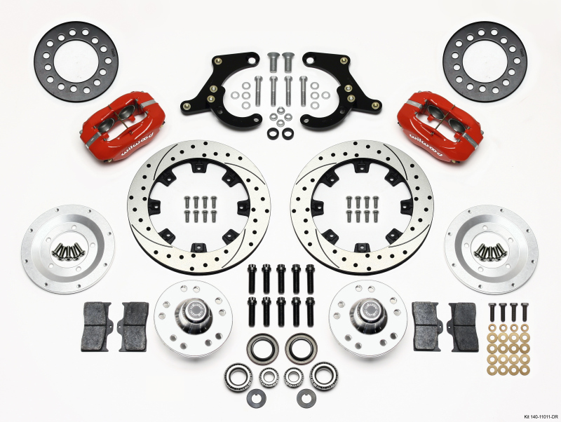 Wilwood Forged Dynalite Front Kit 11.75in Drilled Red 59-64 Chevy Impala / 63-64 Corvette - 140-11011-DR