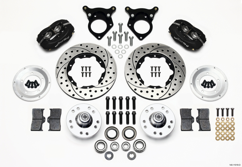 Wilwood Forged Dynalite Front Kit 11.00in Drilled 87-93 Mustang 5 Lug - 140-11018-D