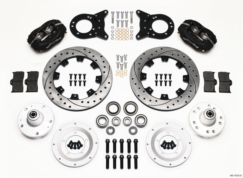 Wilwood Forged Dynalite Front Kit 12.19in Drilled 1965-1969 Mustang Disc & Drum Spindle - 140-11072-D