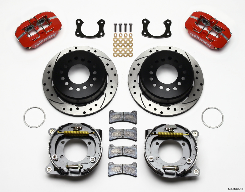 Wilwood Dynapro Low-Profile 11.00in P-Brake Kit Drill-Red New Big Ford 2.36in Offset - 140-11402-DR