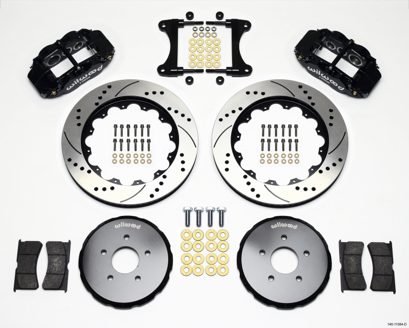 Wilwood Narrow Superlite 6R Front Hat Kit 14.00in Drilled Nissan 370Z/Fiti G37 - 140-11584-D