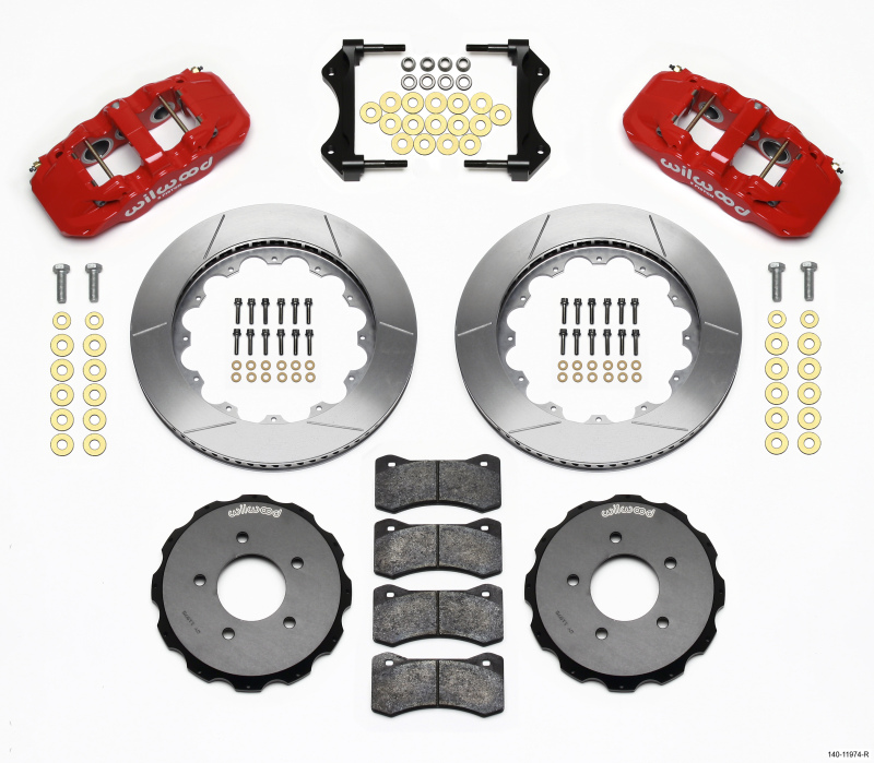 Wilwood AERO6 Front Hat Kit 14.00 Red 99-06 BMW E46 - 140-11974-R