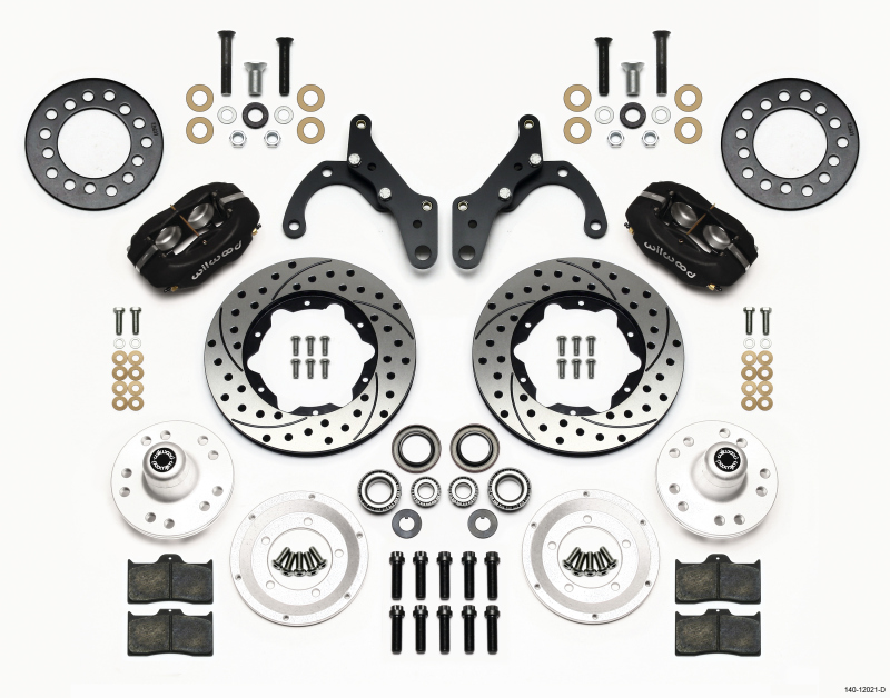 Wilwood Forged Dynalite Front Kit 11.00in Drilled 65-68 Chevy Impala -Drum Spindle - 140-12021-D