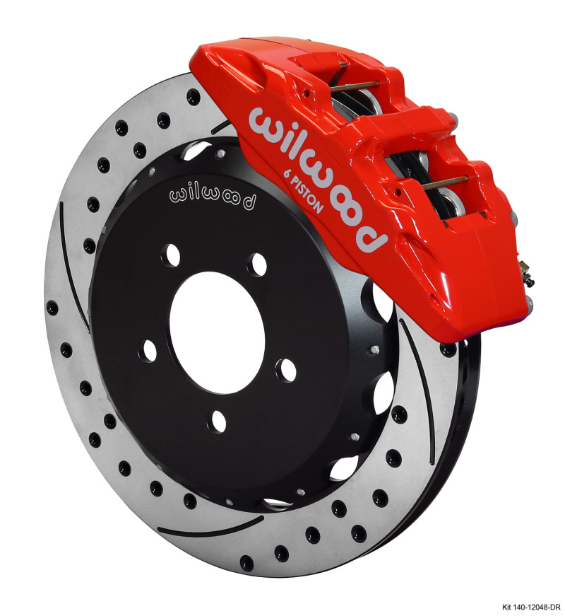 Wilwood Dynapro 6 Front Kit 12.88 x 1.00 Drilled Red - 140-12048-DR