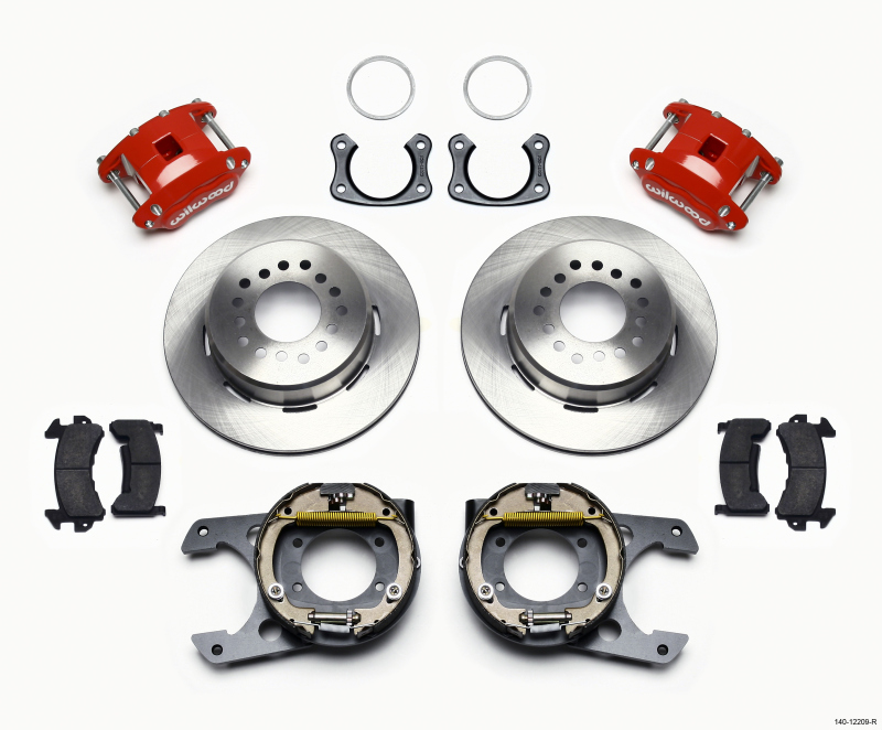 Wilwood D154 P/S Park Brake Kit Red New Big Ford 2.50in Offset - 140-12209-R