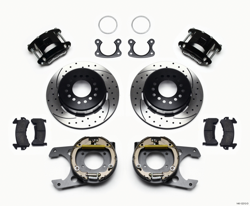 Wilwood D154 P/S Park Brake Kit Drilled Small Ford 2.50in Offset - 140-12212-D