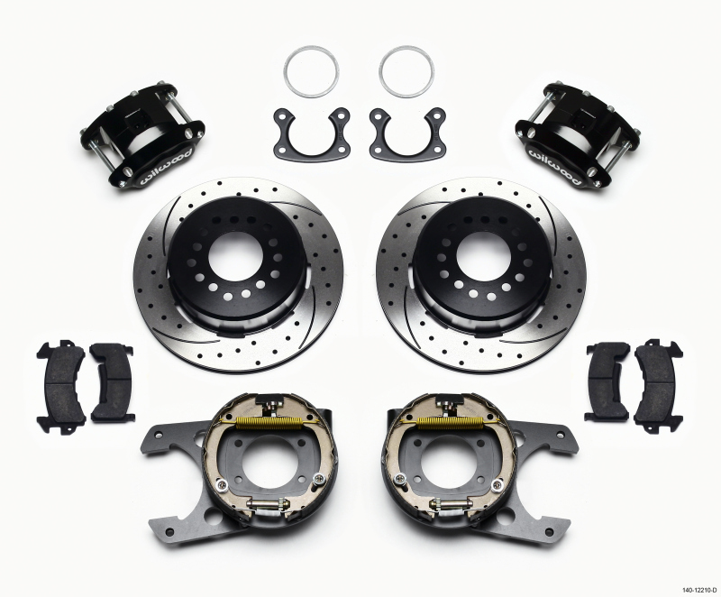 Wilwood D154 P/S Park Brake Kit Drilled Small Ford 2.66in Offset - 140-12210-D