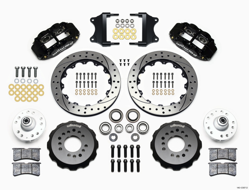 Wilwood Narrow Superlite 6R Front Hub Kit 12.88in Heidts Tri -5 2 inch Drop Spindle - 140-12307-D