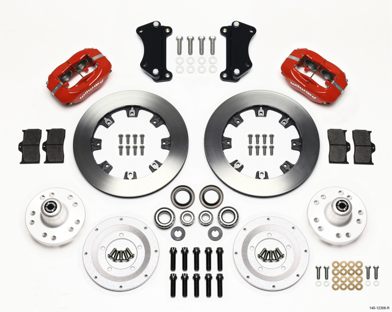 Wilwood Forged Dynalite Front Kit 12.19in Red Heidts Tri -5 2 inch Drop Spindle - 140-12306-R