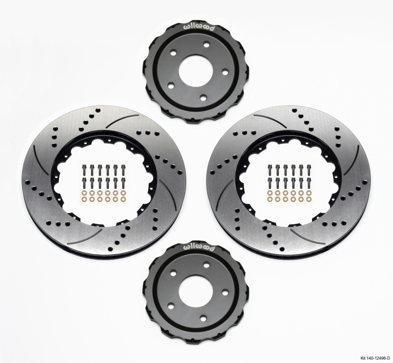 Wilwood Hat/Rotor Kit Front Drilled 06-Up Corvette C6-Z06 (2pc Hat/Rtr) - 140-12496-D