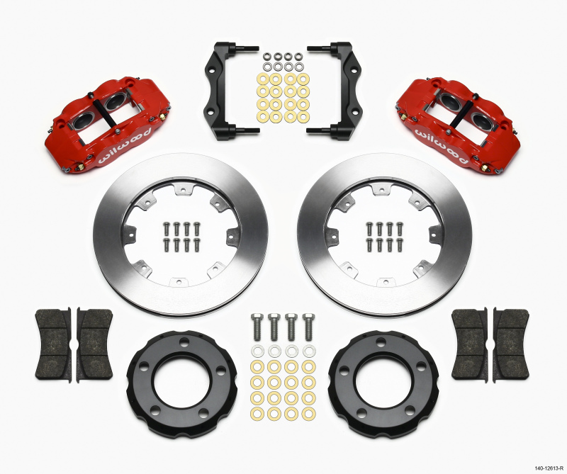 Wilwood Narrow Superlite 4R Front Kit 12.19in Drilled Red 82-86 Jeep CJ - 140-12613-R