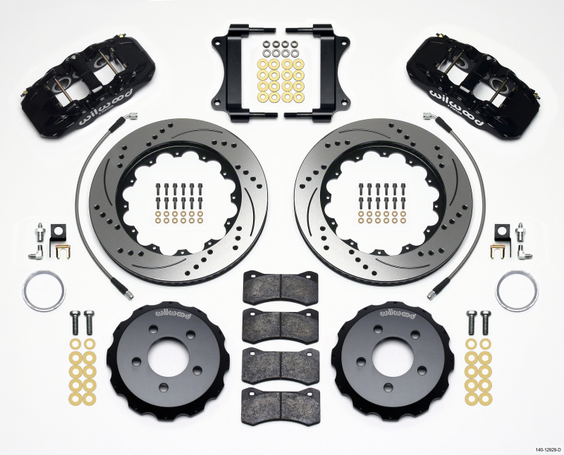 Wilwood AERO6 Front Hat Kit 14.25 Drilled 2008-2009 Pontaic G8 w/Lines - 140-12929-D