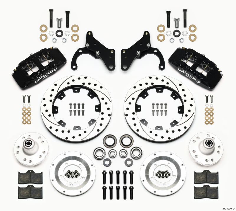Wilwood Dynapro 6 Front Hub Kit 12.19in Drilled 69-70 Impala Drum/Disc 69-82 Vette - 140-12946-D