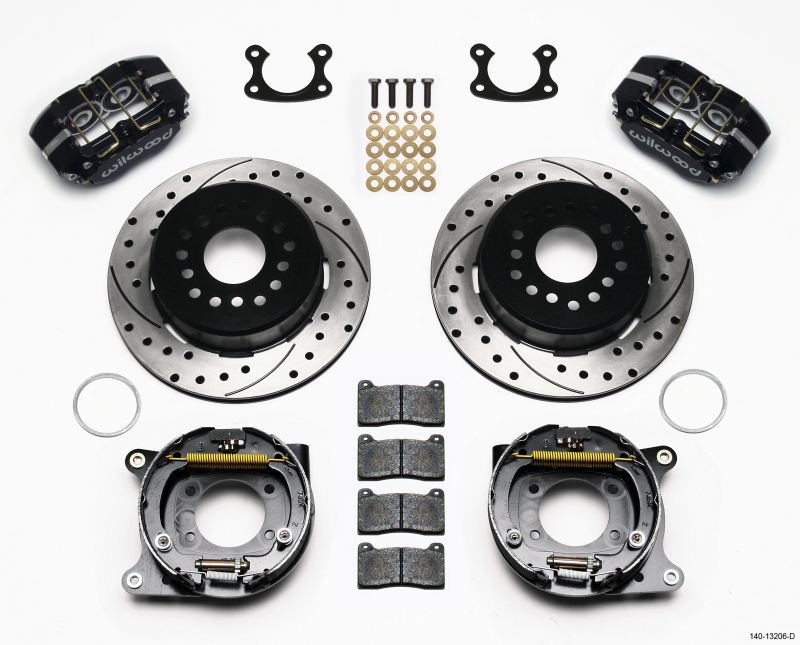 Wilwood Dynapro Dust-Boot P/S Park Brake Kit Drilled Small Ford 2.50in Offset - 140-13206-D