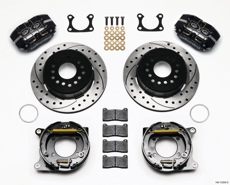 Wilwood Dynapro Dust-Boot P/S Park Brake Kit Drilled Big Ford 2.36in Offset - 140-13204-D