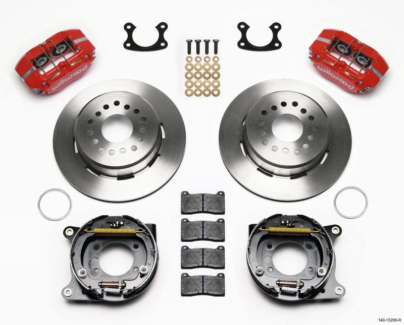 Wilwood Dynapro Dust-Boot P/S Park Brake Kit Red Small Ford 2.50in Offset - 140-13206-R