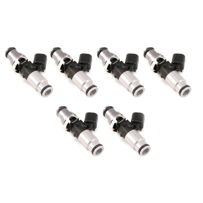 Injector Dynamics 1050X Injectors 14mm (Grey) Adaptor Top - (Silver) Bottom Adapter (Set of 6) - 1050.60.14.14B.6