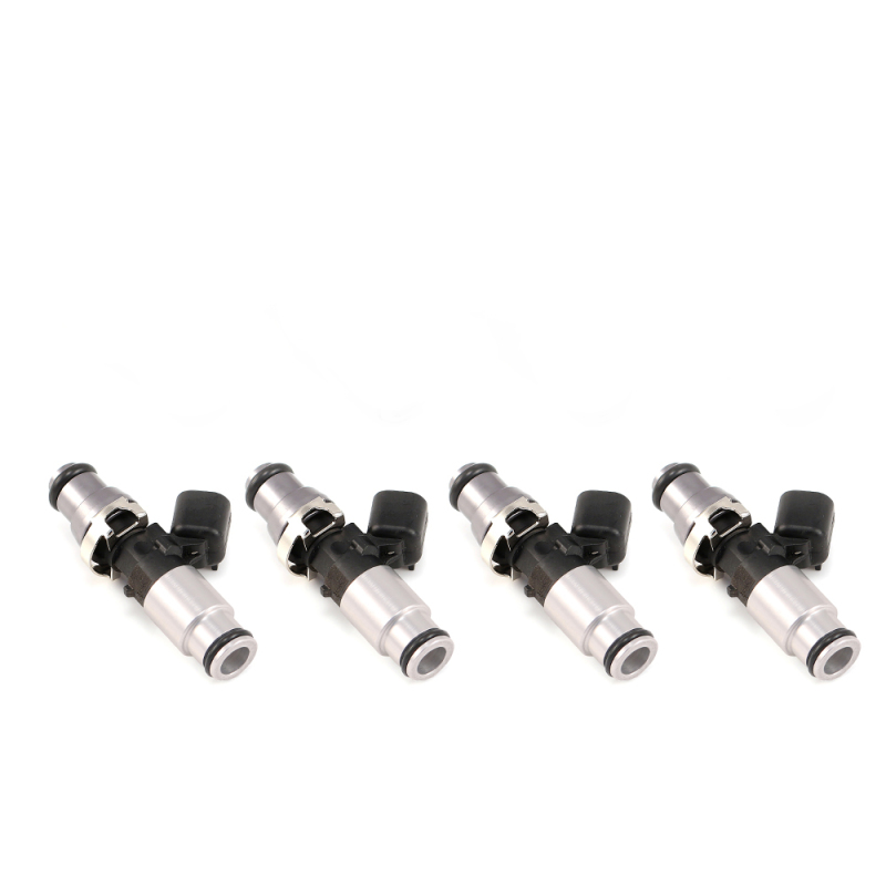 Injector Dynamics 1050X Injectors 14mm (Grey) Adaptor Top - (Silver) Bottom Adapter (Set of 4) - 1050.60.14.14B.4